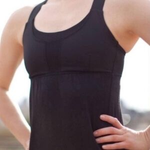 Lululemon Black Racerback Yoga Athletic Tank with Mess Floral Print Top …